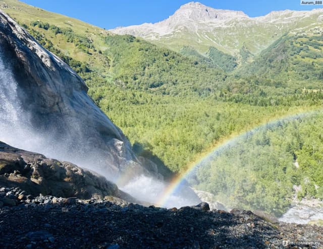 Алибекский водопад — панорама