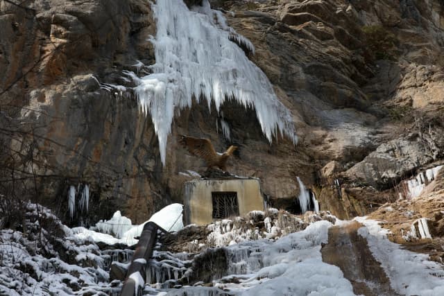 Водопад Учан-Су — фото изнутри