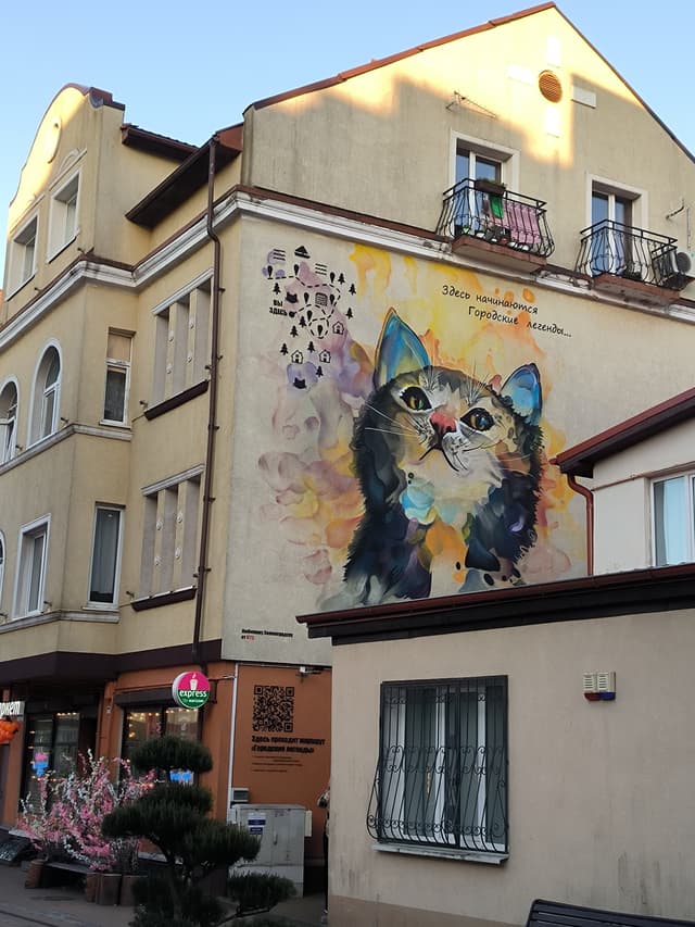 Мурал Кот-разноцветный
