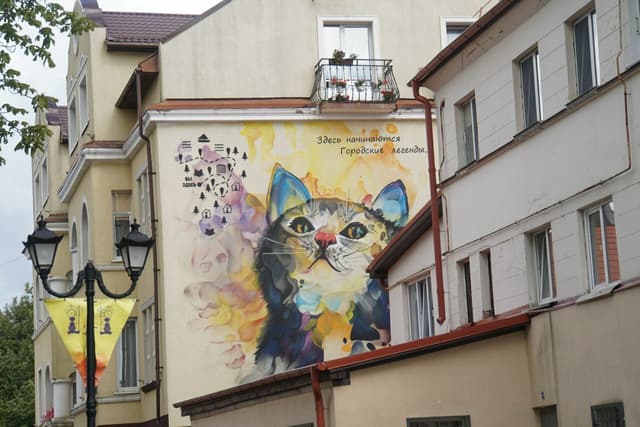 Мурал Кот-разноцветный