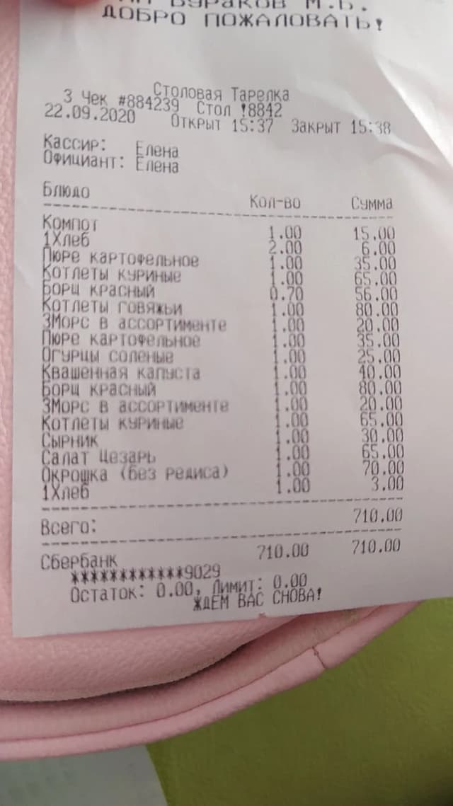 Столовая Тарелка
