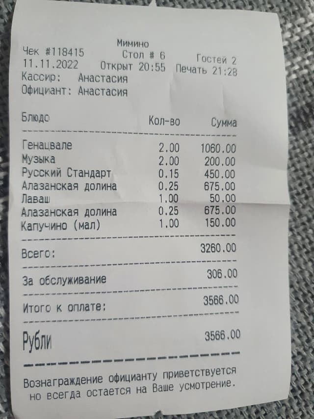 кафе Мимино