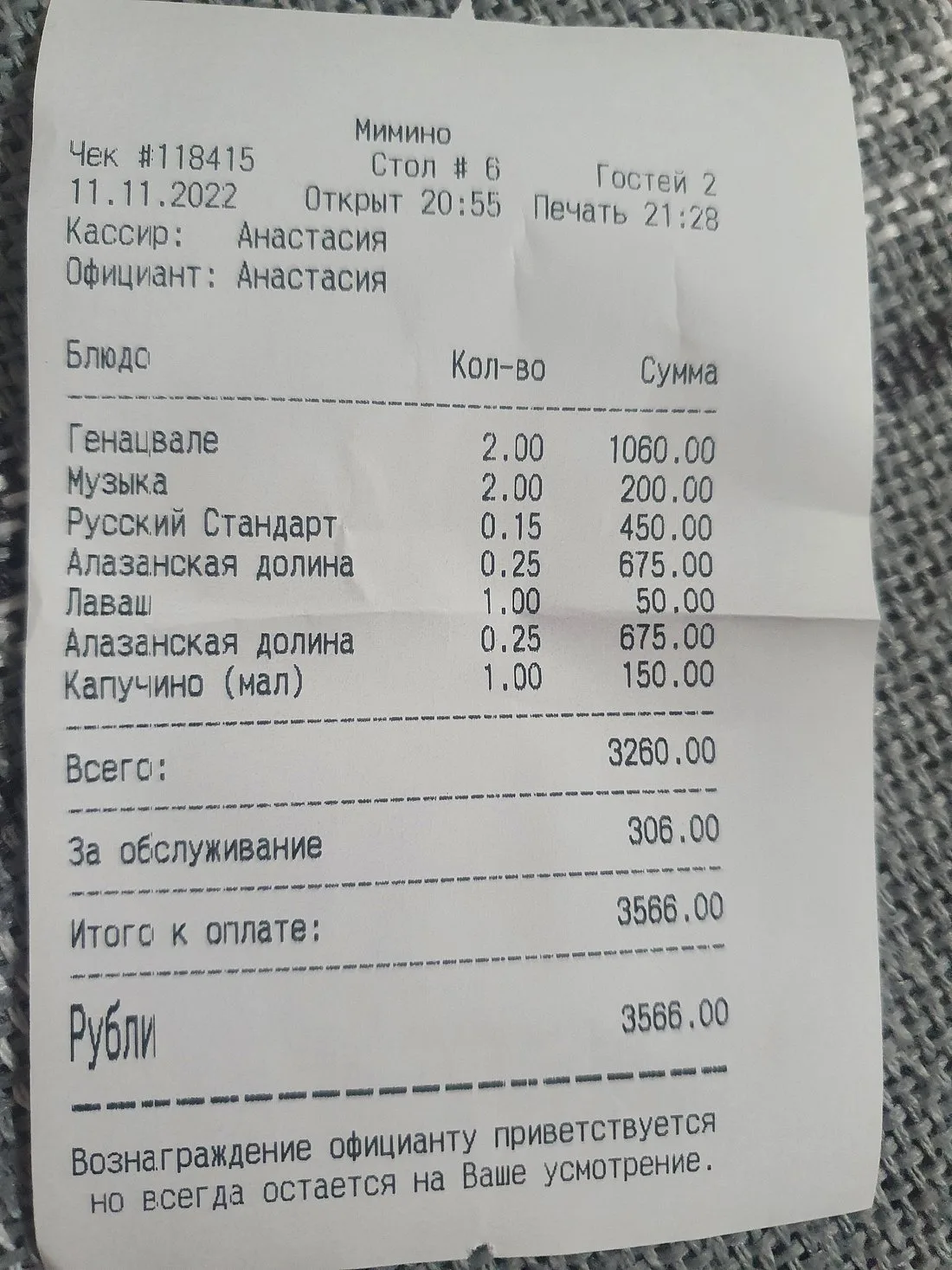кафе Мимино